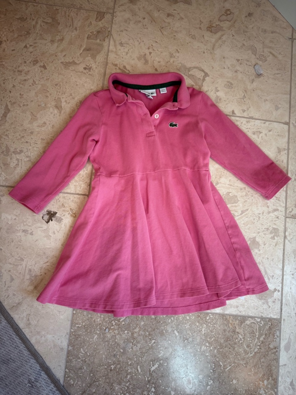 Toddler Girl - Lacoste Girls Pink Polo Dress - Sz 4T